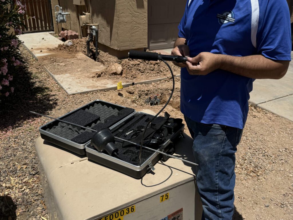 Target Plumbing Employer assembling leak detection equipment