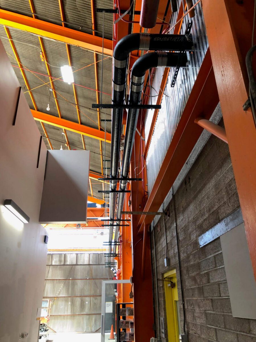 Newly installing plumbing lines in a commercial building