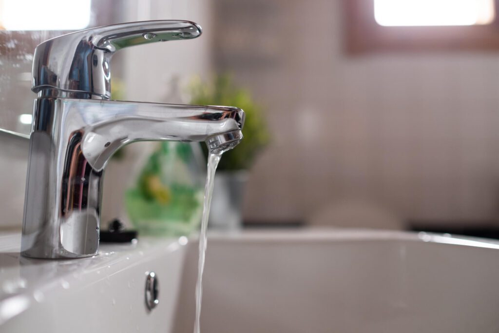 A bathroom sink with low water pressure